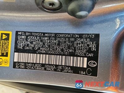 Zdjęcie 12 z 12 samochodu: 2013 LEXUS ES 350 VIN:JTHBK1GG6D2076181 - miniatura