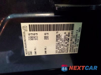 Zdjęcie 12 z 12 samochodu: 2012 NISSAN MAXIMA 3.5 S VIN:1N4AA5AP1CC865188 - miniatura