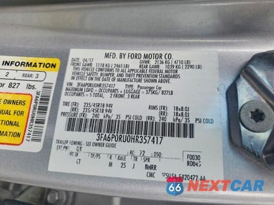 Zdjęcie 12 z 12 samochodu: 2017 FORD FUSION VIN:3FA6P0RU0HR357417 - miniatura
