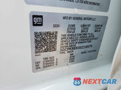 Zdjęcie 12 z 12 samochodu: 2025 CHEVROLET SILVERADO K1500 CUSTOM VIN:1GCPKBEK5SZ138579 - miniatura