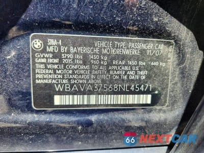 Zdjęcie 13 z 13 samochodu: 2008 BMW 328 I VIN:WBAVA37568NL45471 - miniatura