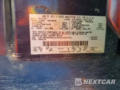 Zdjęcie 12 z 12 samochodu: 2003 FORD F150 SUPERCREW VIN:1FTRW08L63KD40752 - miniatura