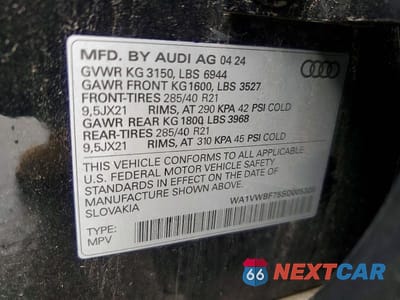 Zdjęcie 13 z 13 samochodu: 2025 AUDI SQ7 PRESTIGE VIN:WA1VWBF75SD005320 - miniatura