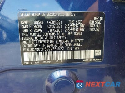 Zdjęcie 12 z 12 samochodu: 2016 HONDA HR-V VIN:3CZRU5H59GM731522 - miniatura
