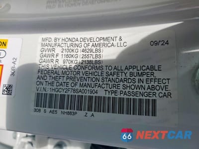 Zdjęcie 13 z 13 samochodu: 2025 HONDA ACCORD HYBRID SPORT-L VIN:1HGCY2F78SA001904 - miniatura