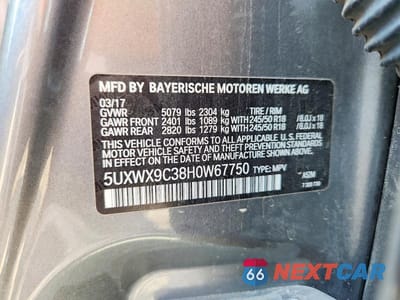 Zdjęcie 13 z 13 samochodu: 2017 BMW X3 XDRIVE28I VIN:5UXWX9C38H0W67750 - miniatura