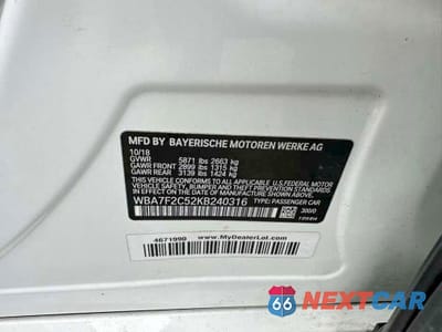 Zdjęcie 10 z 10 samochodu: 2019 BMW 750 XI VIN:WBA7F2C52KB240316 - miniatura