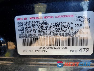 Zdjęcie 13 z 13 samochodu: 2011 MITSUBISHI OUTLANDER SPORT ES VIN:JA4AP3AU8BZ007709 - miniatura