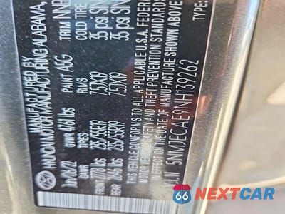 Zdjęcie 14 z 14 samochodu: 2022 HYUNDAI TUCSON LIMITED VIN:5NMJECAE9NH139262 - miniatura