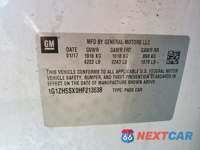 Zdjęcie 12 z 12 samochodu: 2017 CHEVROLET MALIBU PREMIER VIN:1G1ZH5SX0HF213538 - miniatura