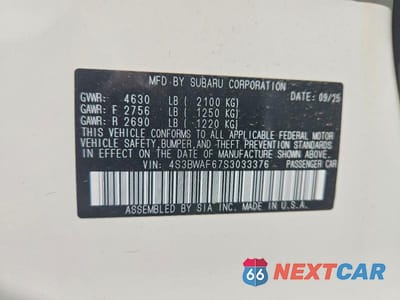 Zdjęcie 12 z 12 samochodu: 2025 SUBARU LEGACY PREMIUM VIN:4S3BWAF67S3033376 - miniatura