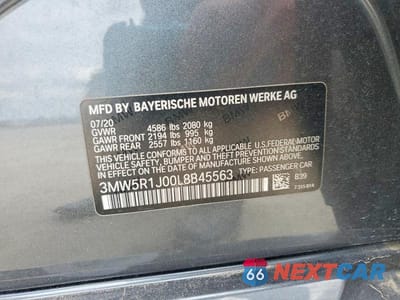 Zdjęcie 12 z 12 samochodu: 2020 BMW 330I VIN:3MW5R1J00L8B45563 - miniatura