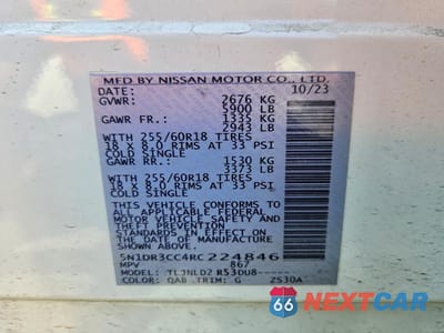 Zdjęcie 13 z 13 samochodu: 2024 NISSAN PATHFINDER SL VIN:5N1DR3CC4RC224846 - miniatura