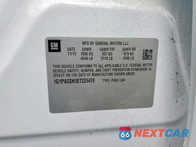 Zdjęcie 12 z 12 samochodu: 2014 CHEVROLET CRUZE LS VIN:1G1PA5SH3E7229470 - miniatura