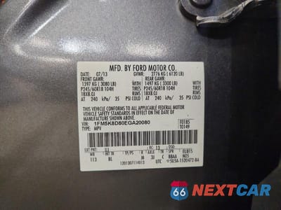 Zdjęcie 13 z 13 samochodu: 2014 FORD EXPLORER XLT VIN:1FM5K8D80EGA20080 - miniatura
