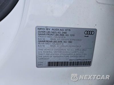 Zdjęcie 12 z 12 samochodu: 2016 AUDI Q5 PREMIUM VIN:WA1C2AFPXGA036777 - miniatura