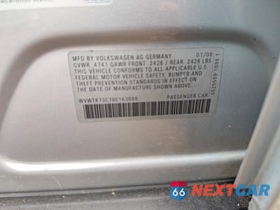 Zdjęcie 10 z 10 samochodu: 2008 VOLKSWAGEN PASSAT WAGON LUX VIN:WVWTK73C78E163099 - miniatura