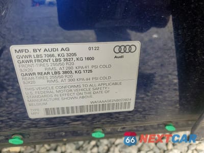 Zdjęcie 14 z 14 samochodu: 2022 AUDI E-TRON PREMIUM VIN:WA1AAAGE2NB022824 - miniatura
