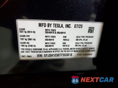 Zdjęcie 12 z 12 samochodu: 2026 TESLA MODEL S VIN:5YJSA1E50TF553818 - miniatura