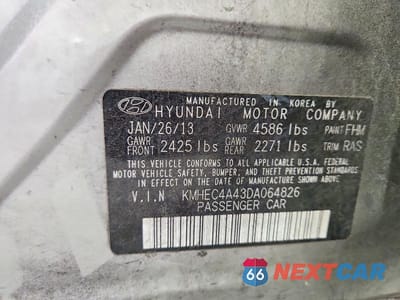 Zdjęcie 12 z 12 samochodu: 2013 HYUNDAI SONATA HYBRID VIN:KMHEC4A43DA064826 - miniatura