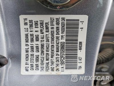 Zdjęcie 12 z 12 samochodu: 2016 HONDA CIVIC LX VIN:19XFC2F57GE086053 - miniatura