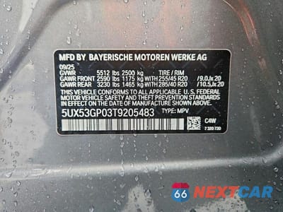 Zdjęcie 12 z 12 samochodu: 2026 BMW X3 30 XDRIVE VIN:5UX53GP03T9205483 - miniatura