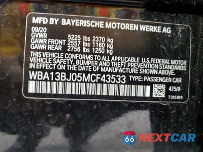 Zdjęcie 12 z 12 samochodu: 2021 BMW 530 XI VIN:WBA13BJ05MCF43533 - miniatura