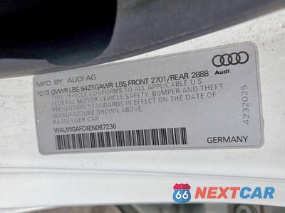 Zdjęcie 13 z 13 samochodu: 2014 AUDI A7 PREMIUM PLUS VIN:WAUWGAFC4EN067236 - miniatura