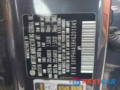 Zdjęcie 13 z 13 samochodu: 2017 KIA SORENTO EX VIN:5XYPH4A58HG201045 - miniatura