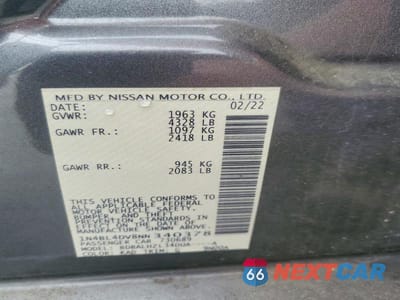 Zdjęcie 12 z 12 samochodu: 2022 NISSAN ALTIMA SV VIN:1N4BL4DV8NN340378 - miniatura