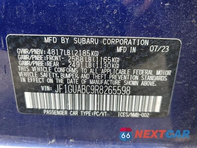 Zdjęcie 12 z 12 samochodu: 2024 SUBARU IMPREZA VIN:JF1GUABC9R8265598 - miniatura