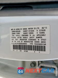 Zdjęcie 12 z 12 samochodu: 2013 ACURA TSX VIN:JH4CW2H50DC000655 - miniatura