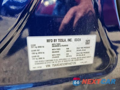 Zdjęcie 12 z 12 samochodu: 2024 TESLA MODEL X VIN:7SAXCAE53RF442126 - miniatura