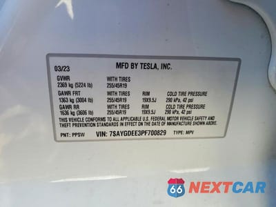 Zdjęcie 13 z 13 samochodu: 2023 TESLA MODEL Y VIN:7SAYGDEE3PF700829 - miniatura