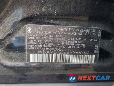 Zdjęcie 12 z 12 samochodu: 2006 BMW 325 VIN:WBAVB13566PS66259 - miniatura