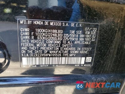 Zdjęcie 14 z 14 samochodu: 2023 HONDA HR-V SPORT VIN:3CZRZ2H58PM705526 - miniatura