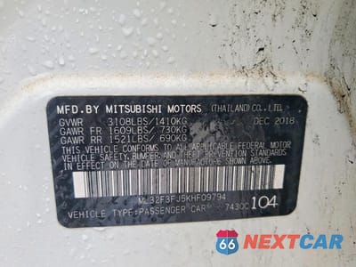 Zdjęcie 13 z 13 samochodu: 2019 MITSUBISHI MIRAGE G4 ES VIN:ML32F3FJ5KHF09794 - miniatura