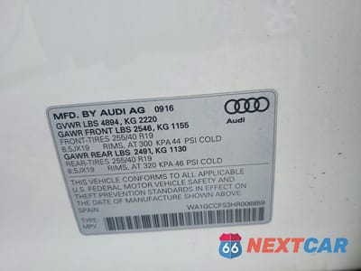 Zdjęcie 13 z 13 samochodu: 2017 AUDI Q3 PRESTIGE VIN:WA1GCCFS3HR006859 - miniatura