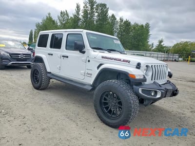 Czwarte zdjęcie samochodu z boku: 2021 JEEP WRANGLER UNLIMITED SAHARA VIN:1C4HJXEN4MW689315 - miniatura
