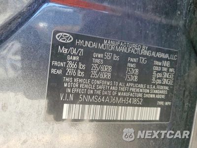 Zdjęcie 14 z 14 samochodu: 2021 HYUNDAI SANTA FE SEL VIN:5NMS64AJ6MH341852 - miniatura