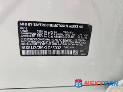 Zdjęcie 14 z 14 samochodu: 2019 BMW X4 XDRIVE30I VIN:5UXUJ3C59KLG55932 - miniatura