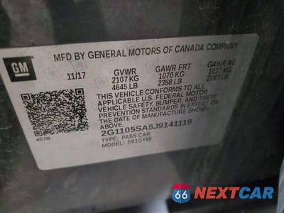 Zdjęcie 12 z 12 samochodu: 2018 CHEVROLET IMPALA LT VIN:2G1105SA5J9141119 - miniatura