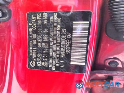 Zdjęcie 14 z 14 samochodu: 2021 HYUNDAI VENUE SE VIN:KMHRB8A31MU081769 - miniatura