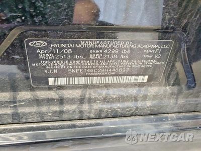 Zdjęcie 12 z 12 samochodu: 2009 HYUNDAI SONATA GLS VIN:5NPET46C29H446897 - miniatura