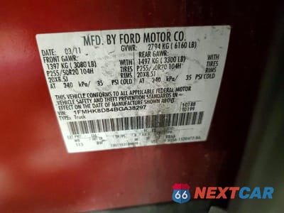 Zdjęcie 13 z 13 samochodu: 2011 FORD EXPLORER XLT VIN:1FMHK8D84BGA38297 - miniatura