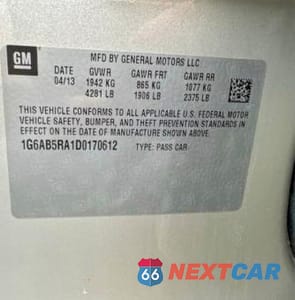Zdjęcie 10 z 10 samochodu: 2013 CADILLAC ATS LUXURY VIN:1G6AB5RA1D0170612 - miniatura