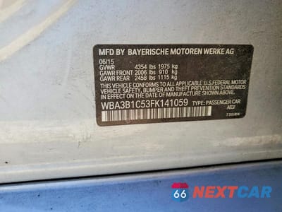 Zdjęcie 12 z 12 samochodu: 2015 BMW 320 I VIN:WBA3B1C53FK141059 - miniatura