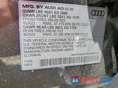 Zdjęcie 13 z 13 samochodu: 2020 AUDI Q7 PRESTIGE VIN:WA1VXAF72LD005154 - miniatura