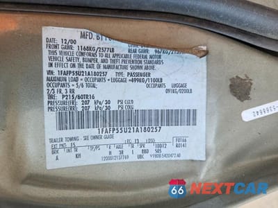 Zdjęcie 13 z 13 samochodu: 2001 FORD TAURUS SES VIN:1FAFP55U21A180257 - miniatura