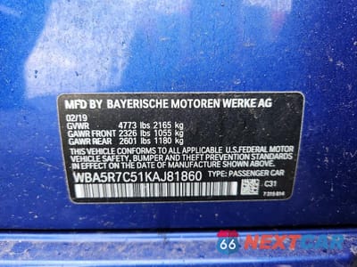 Zdjęcie 12 z 12 samochodu: 2019 BMW 330XI VIN:WBA5R7C51KAJ81860 - miniatura